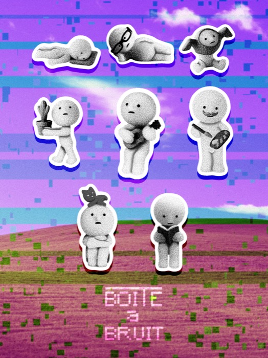 Planche flash de petits personnages gris low poly, allongés et assis