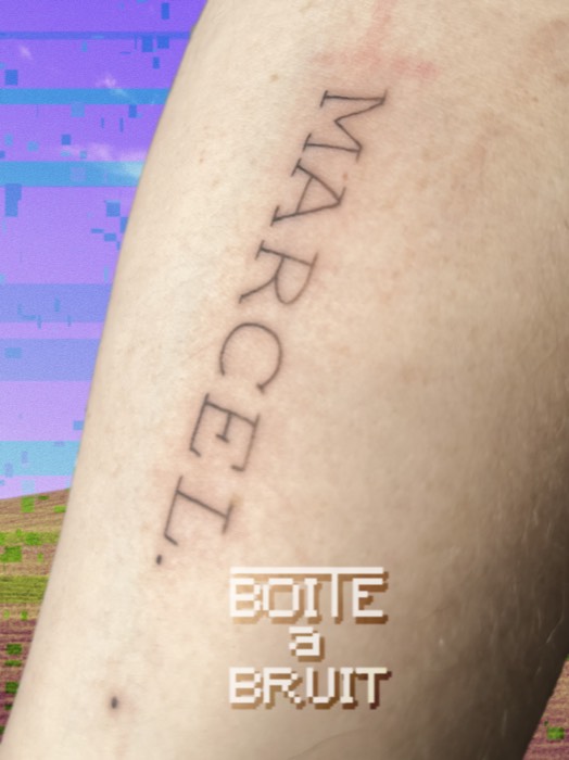 Gros plan du lettrage Marcel